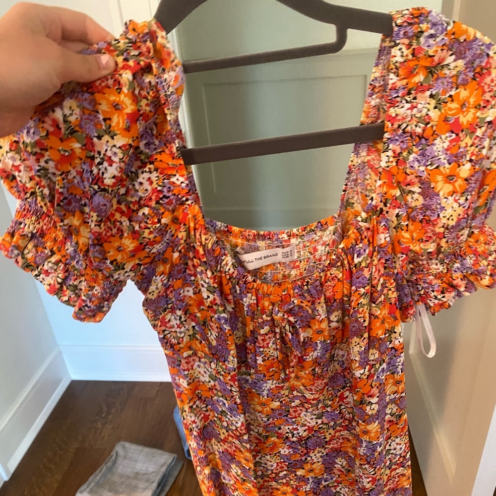 Faithful the Brand mini dress with ruffle sleeves